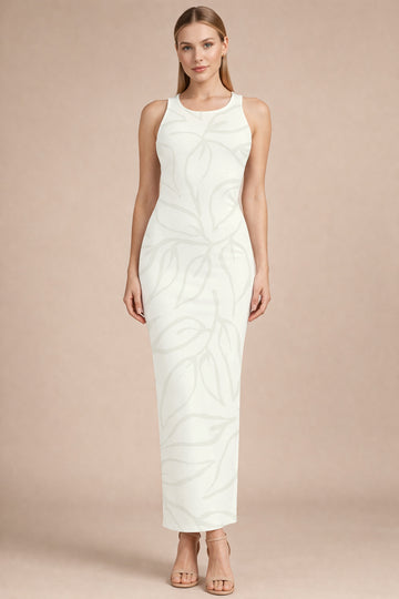 Essential Off-White Nature-Print Bodycon Dress