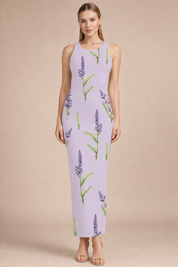 Lilac Botanical Bodycon Dress