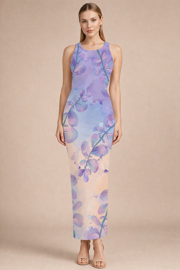 Lavender Watercolor Bodycon Dress