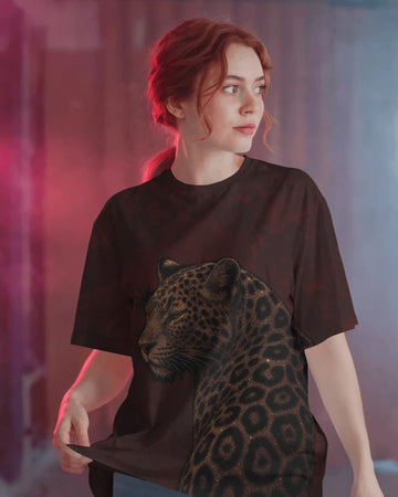 Majestic Leopard Graphic Unisex Oversized Tee