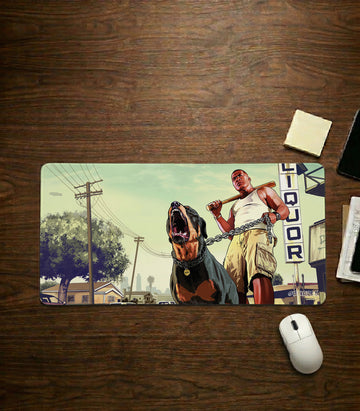Franklin with Chop-GTAV theme large Gaming Pad