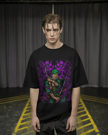 Onepiece - Zoro Purple Unisex Terry Oversized Tee