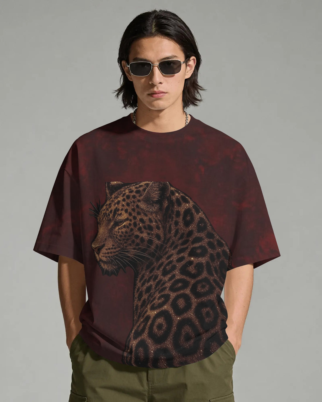 Majestic Leopard Graphic Unisex Oversized Tee