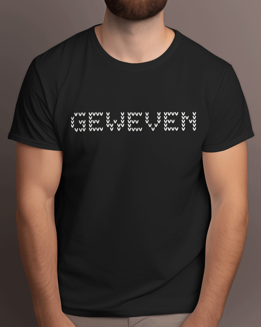 Geweven Jaquard Print Unisex Soft Cotton T-Shirt - ONYX