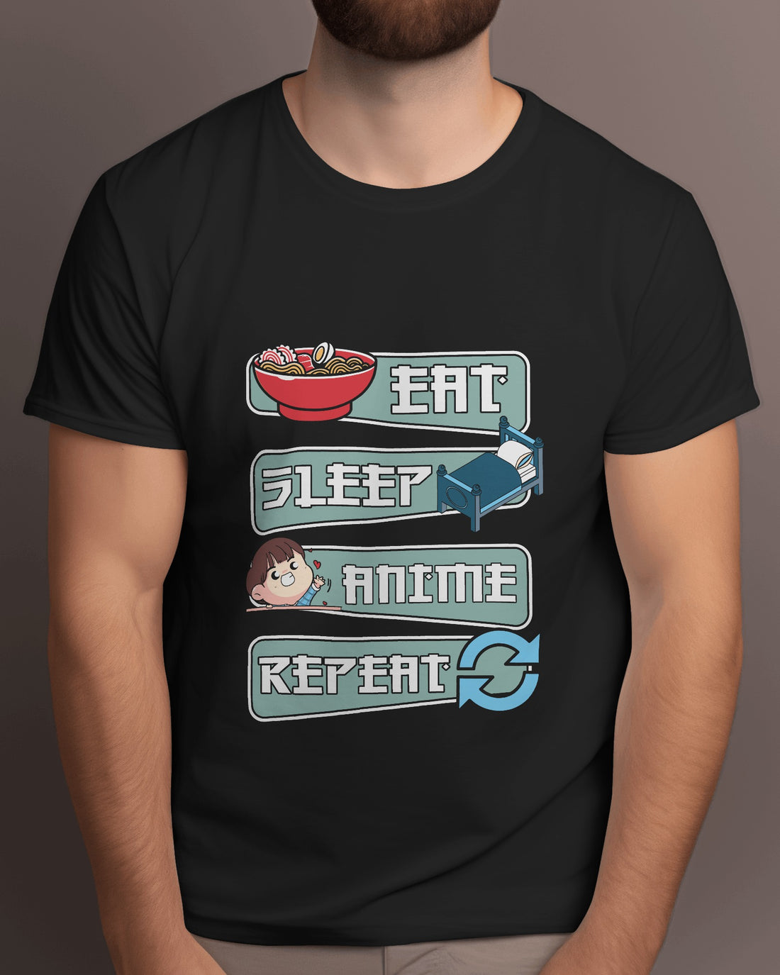 Men's T-shirt anime & repeat -GW Premium