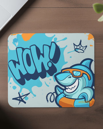 Wow!! Mouse Pad - Blue