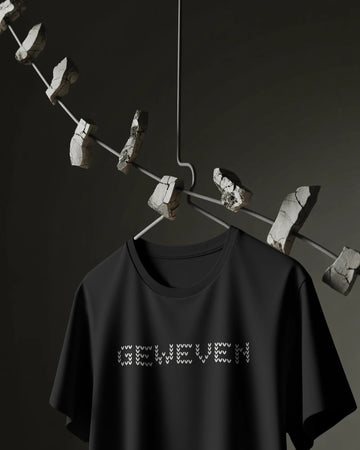 Geweven Jaquard Print Unisex Soft Cotton T-Shirt - ONYX