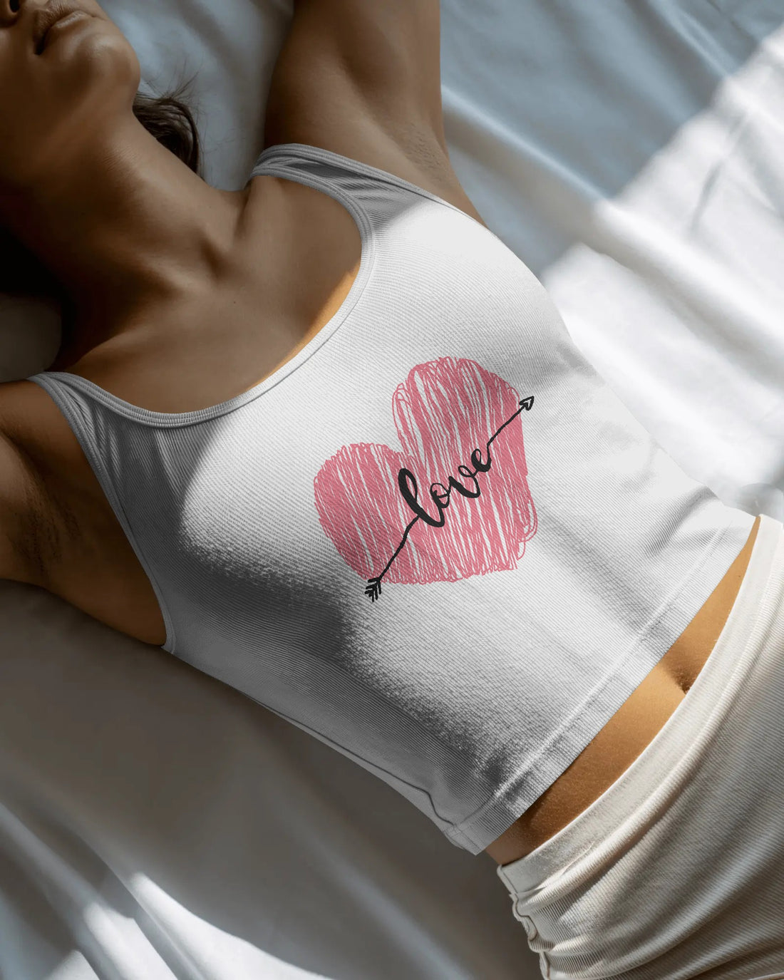 White Love Crop Tank
