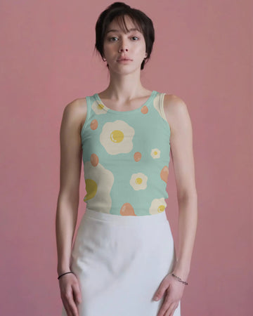 Cute Egg Pattern Summer Tank Top
