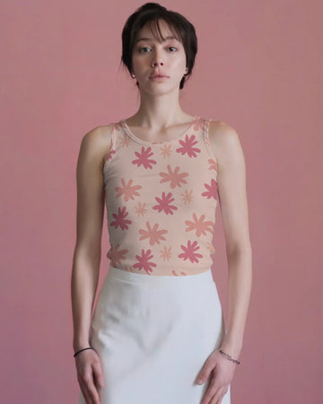 Blush Daisy Print Tank Top
